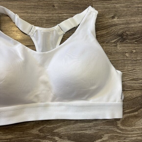 DOMYOS Size L Womens White Lined Wireless Pull On Racer Back Sports Bra - Picture 2 of 9